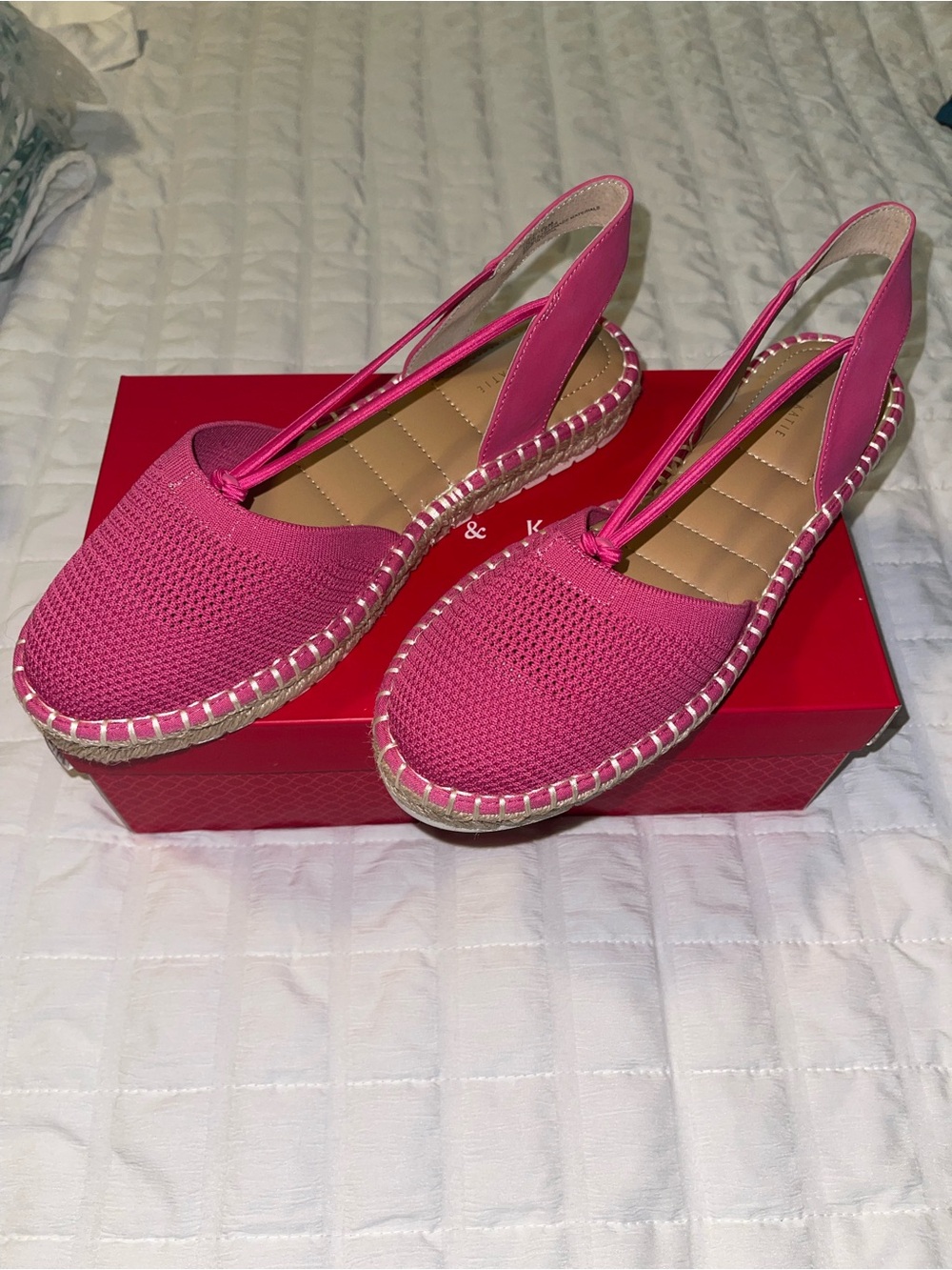 Kelly & Katie Hot Pink Cacie Woven Sandals